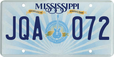 MS license plate JQA072