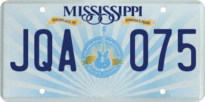 MS license plate JQA075
