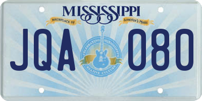 MS license plate JQA080