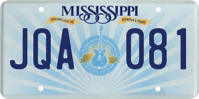 MS license plate JQA081