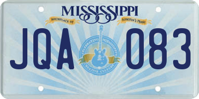 MS license plate JQA083
