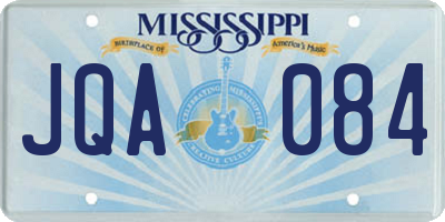 MS license plate JQA084