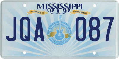 MS license plate JQA087