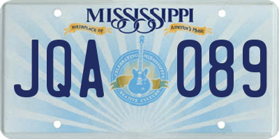 MS license plate JQA089