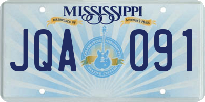 MS license plate JQA091