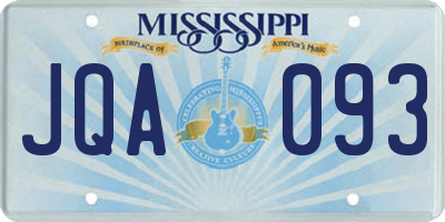 MS license plate JQA093