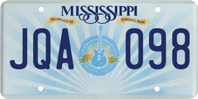 MS license plate JQA098