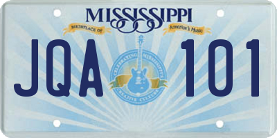 MS license plate JQA101