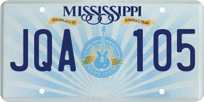 MS license plate JQA105