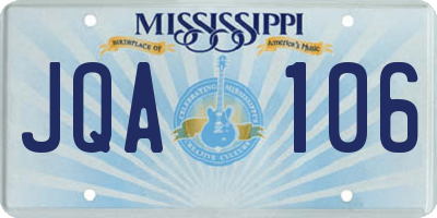 MS license plate JQA106