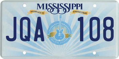 MS license plate JQA108