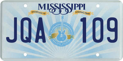 MS license plate JQA109