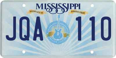 MS license plate JQA110