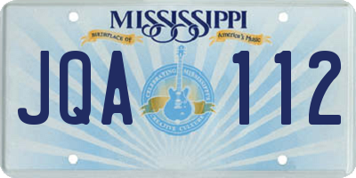 MS license plate JQA112
