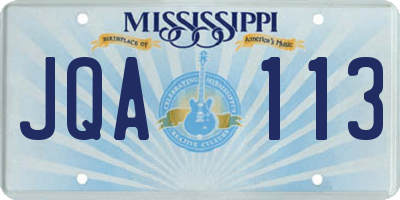 MS license plate JQA113