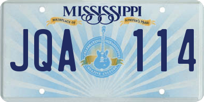 MS license plate JQA114