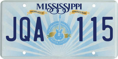 MS license plate JQA115