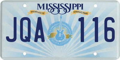MS license plate JQA116