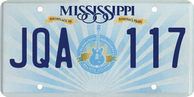 MS license plate JQA117