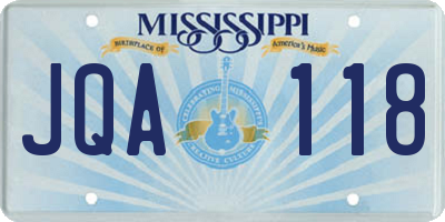 MS license plate JQA118
