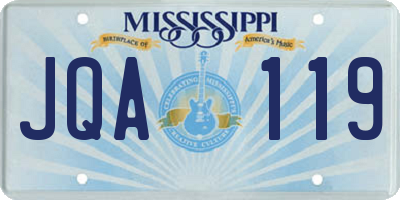 MS license plate JQA119