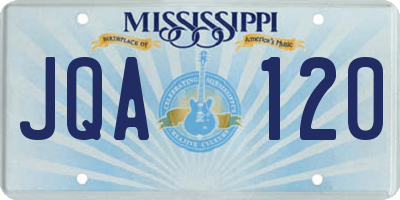 MS license plate JQA120