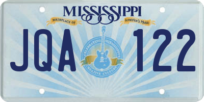 MS license plate JQA122