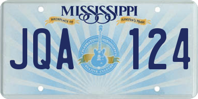 MS license plate JQA124