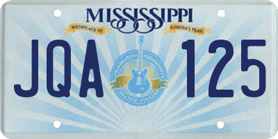 MS license plate JQA125