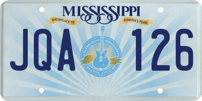 MS license plate JQA126