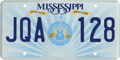 MS license plate JQA128