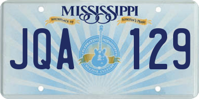 MS license plate JQA129