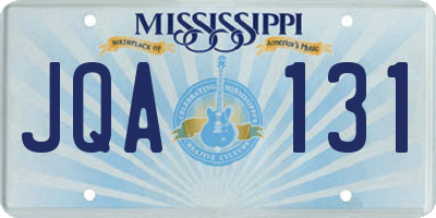 MS license plate JQA131