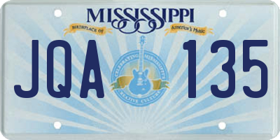 MS license plate JQA135