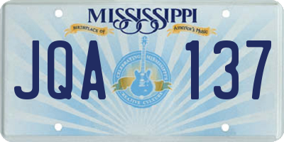 MS license plate JQA137
