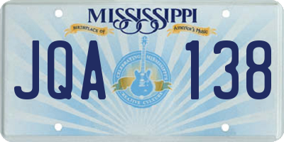 MS license plate JQA138