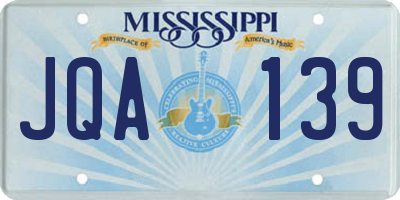 MS license plate JQA139