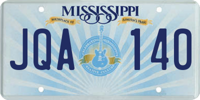 MS license plate JQA140