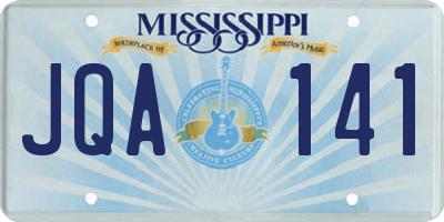 MS license plate JQA141