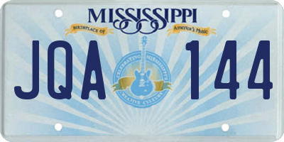 MS license plate JQA144