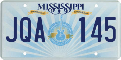 MS license plate JQA145