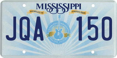 MS license plate JQA150