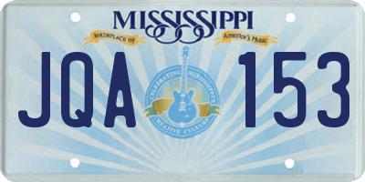 MS license plate JQA153