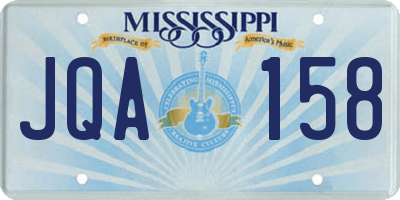MS license plate JQA158