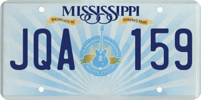 MS license plate JQA159