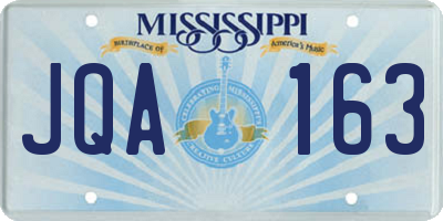 MS license plate JQA163