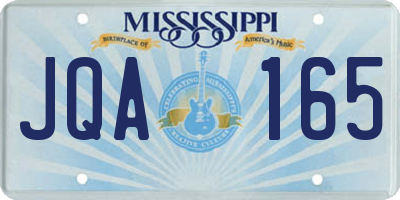 MS license plate JQA165