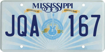 MS license plate JQA167