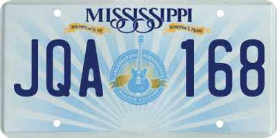 MS license plate JQA168