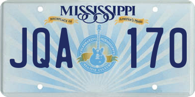 MS license plate JQA170